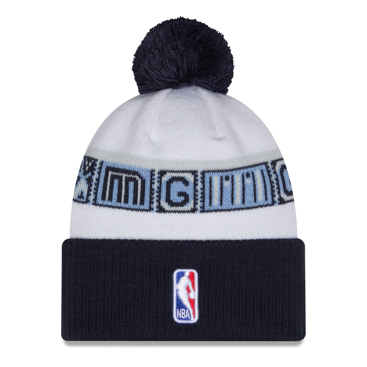 Navy/White Memphis Grizzlies 2025/26 City Edition Cuffed Knit Hat with Pom | NBA
