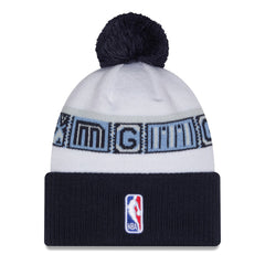 Navy/White Memphis Grizzlies 2025/26 City Edition Cuffed Knit Hat with Pom | NBA
