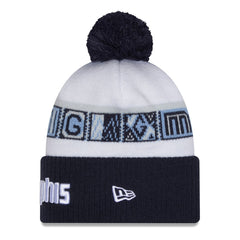 Navy/White Memphis Grizzlies 2025/26 City Edition Cuffed Knit Hat with Pom | NBA