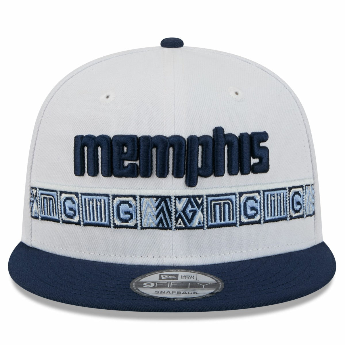 White/Navy Memphis Grizzlies Youth 2025/26 City Edition 9FIFTY Snapback Hat | NBA