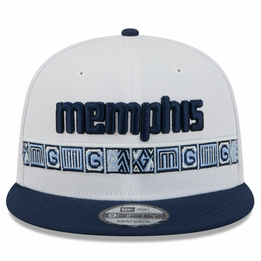 White/Navy Memphis Grizzlies Youth 2025/26 City Edition 9FIFTY Snapback Hat | NBA