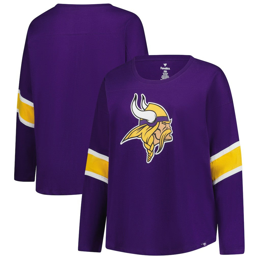 Minnesota Vikings Women's Plus Size Redzone 3/4-Sleeve Scoop Neck T-Shirt | NFL Online