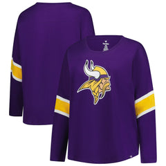 Minnesota Vikings Women's Plus Size Redzone 3/4-Sleeve Scoop Neck T-Shirt | NFL Online