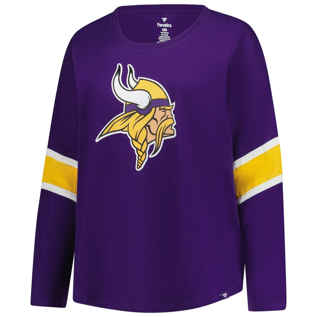 Minnesota Vikings Women's Plus Size Redzone 3/4-Sleeve Scoop Neck T-Shirt | NFL Online
