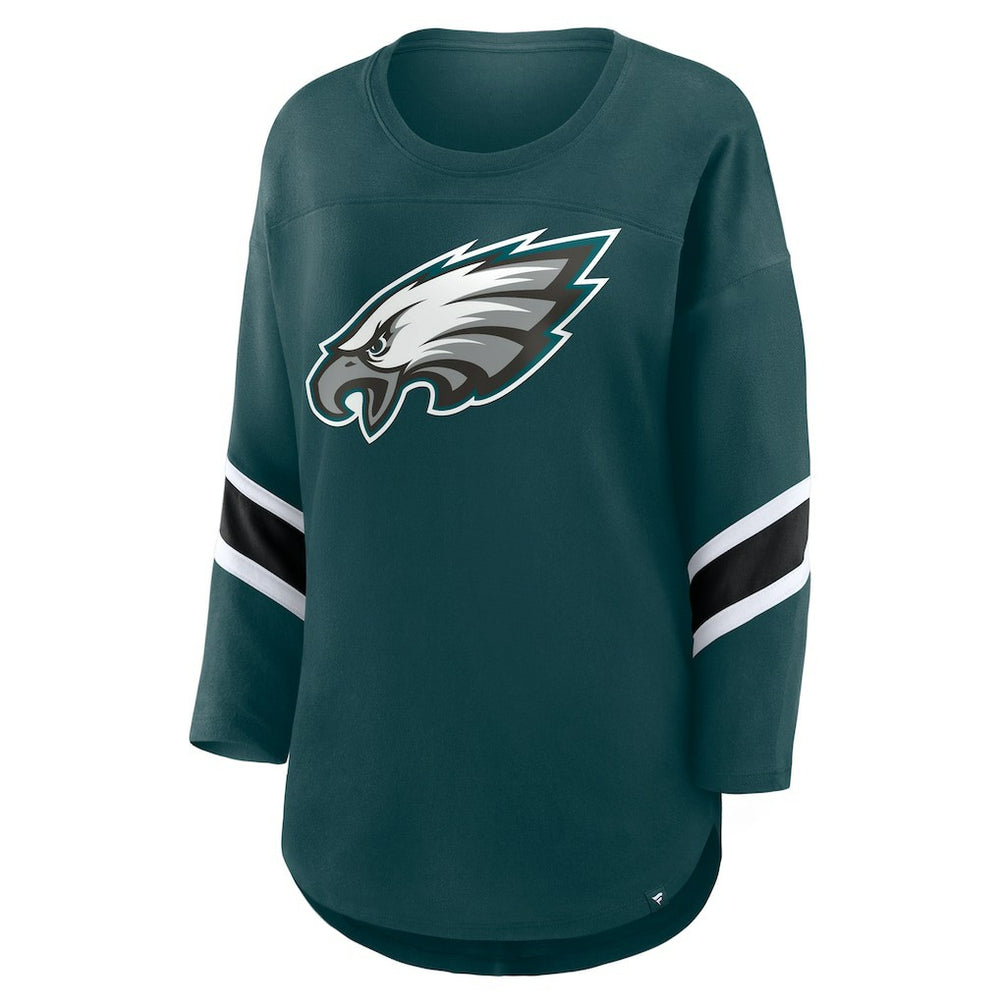 Philadelphia Eagles Women's Plus Size Redzone 3/4-Sleeve Scoop Neck T-Shirt | NFL Online