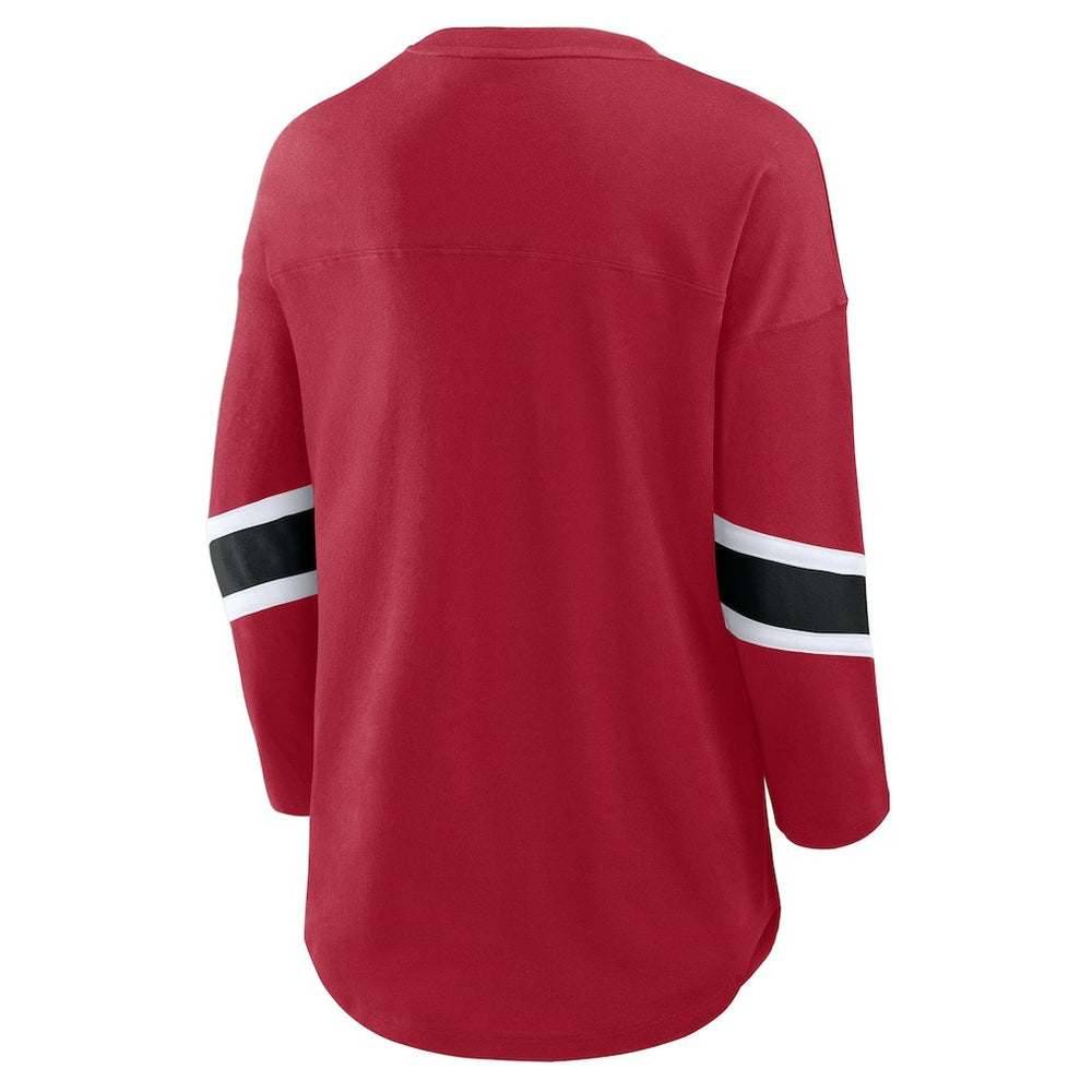 San Francisco 49ers Women's Plus Size Redzone 3/4-Sleeve Scoop Neck T-Shirt | NFL Online