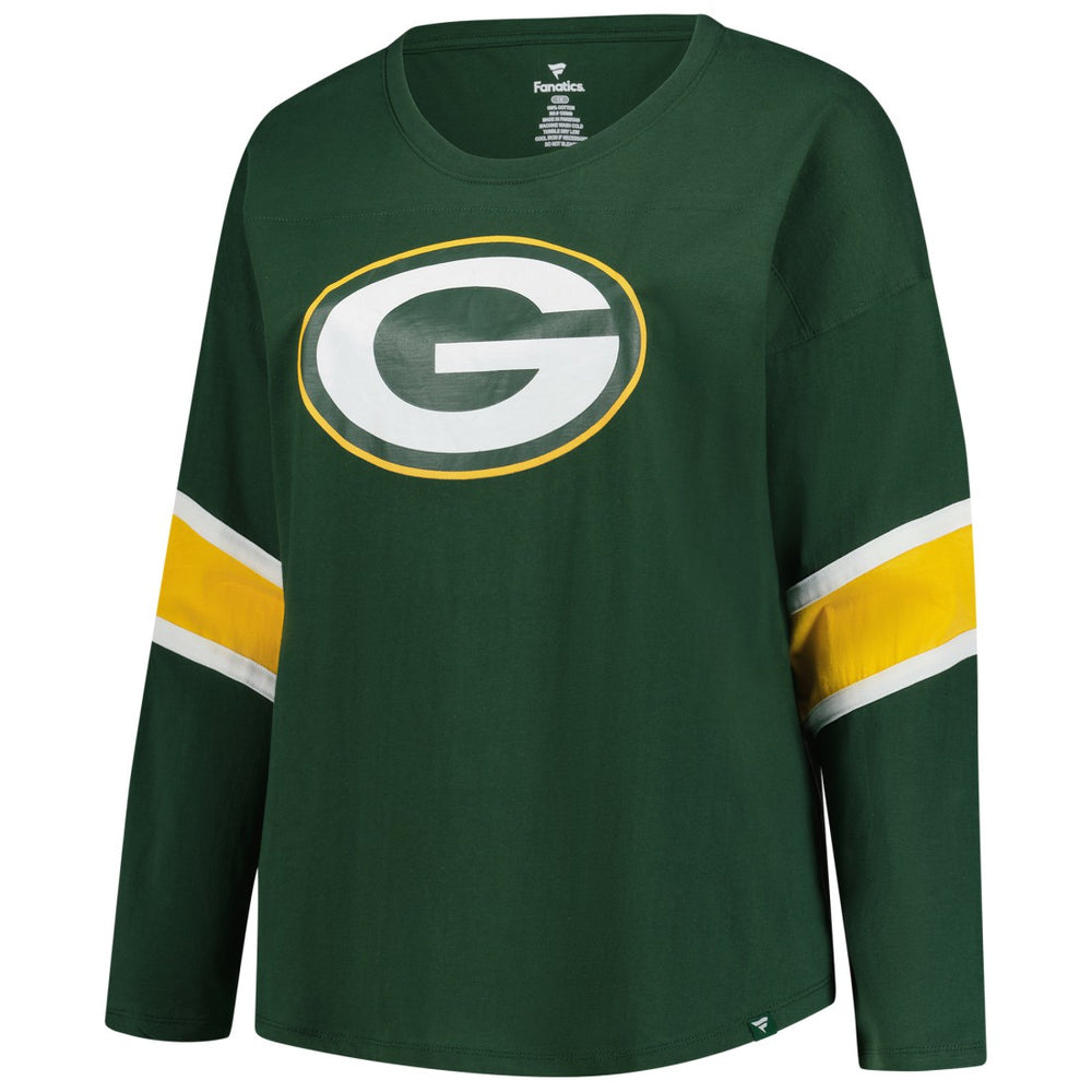 Green Bay Packers Women's Plus Size Redzone 3/4-Sleeve Scoop Neck T-Shirt | NFL Discount