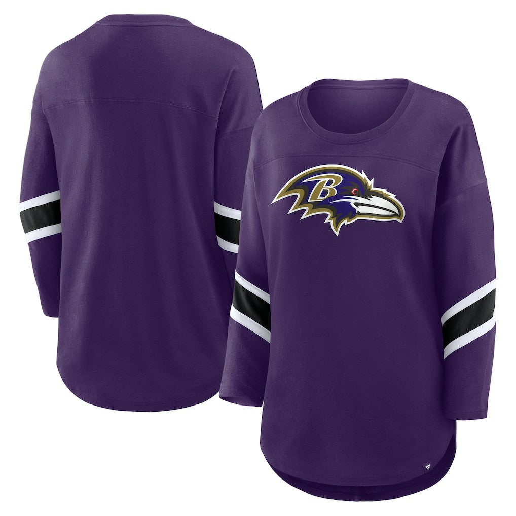 Baltimore Ravens Women's Plus Size Redzone 3/4-Sleeve Scoop Neck T-Shirt | NFL Hot
