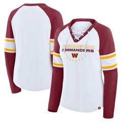Washington Commanders Women's Plus Size Redzone Lace Up Long Sleeve T-Shirt | NFL Near me