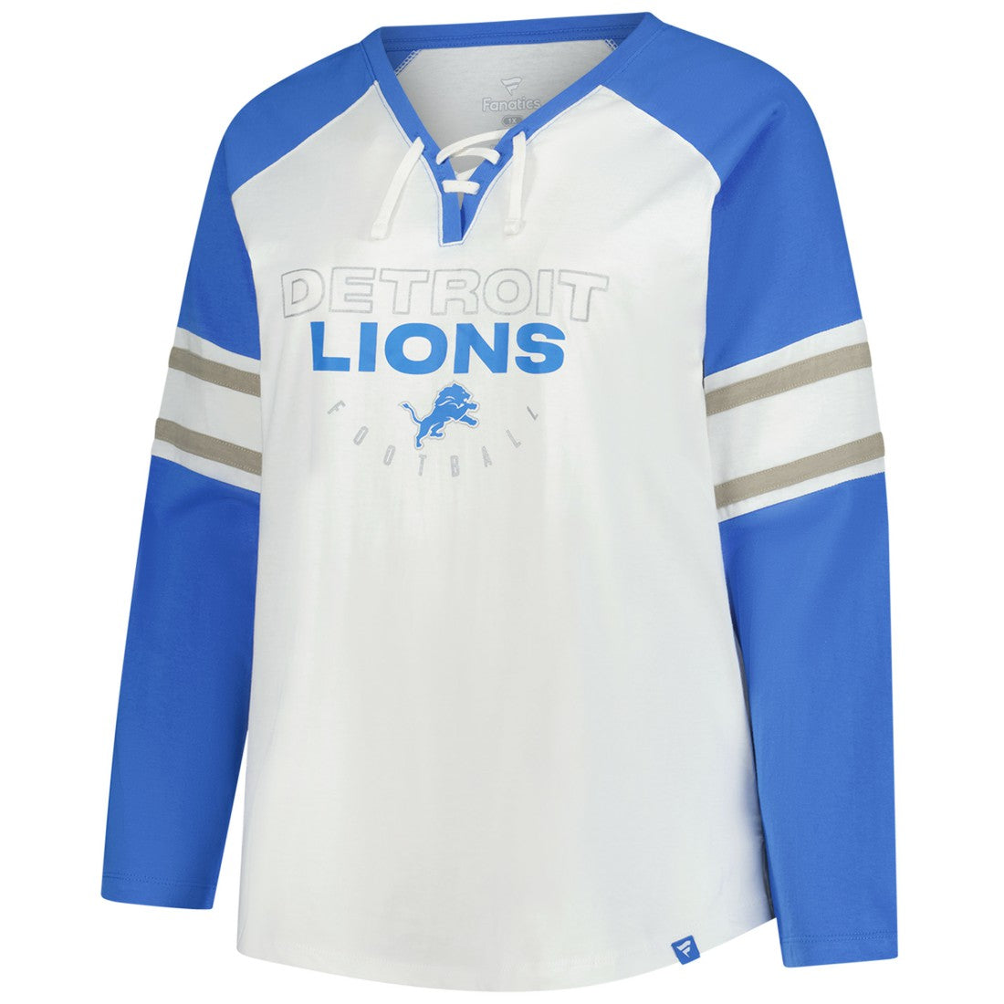 Detroit Lions Women's Plus Size Redzone Lace Up Long Sleeve T-Shirt | NFL Sale