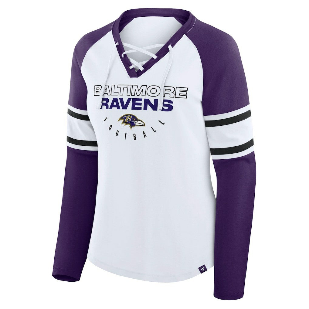 Baltimore Ravens Women's Plus Size Redzone Lace Up Long Sleeve T-Shirt | NFL New