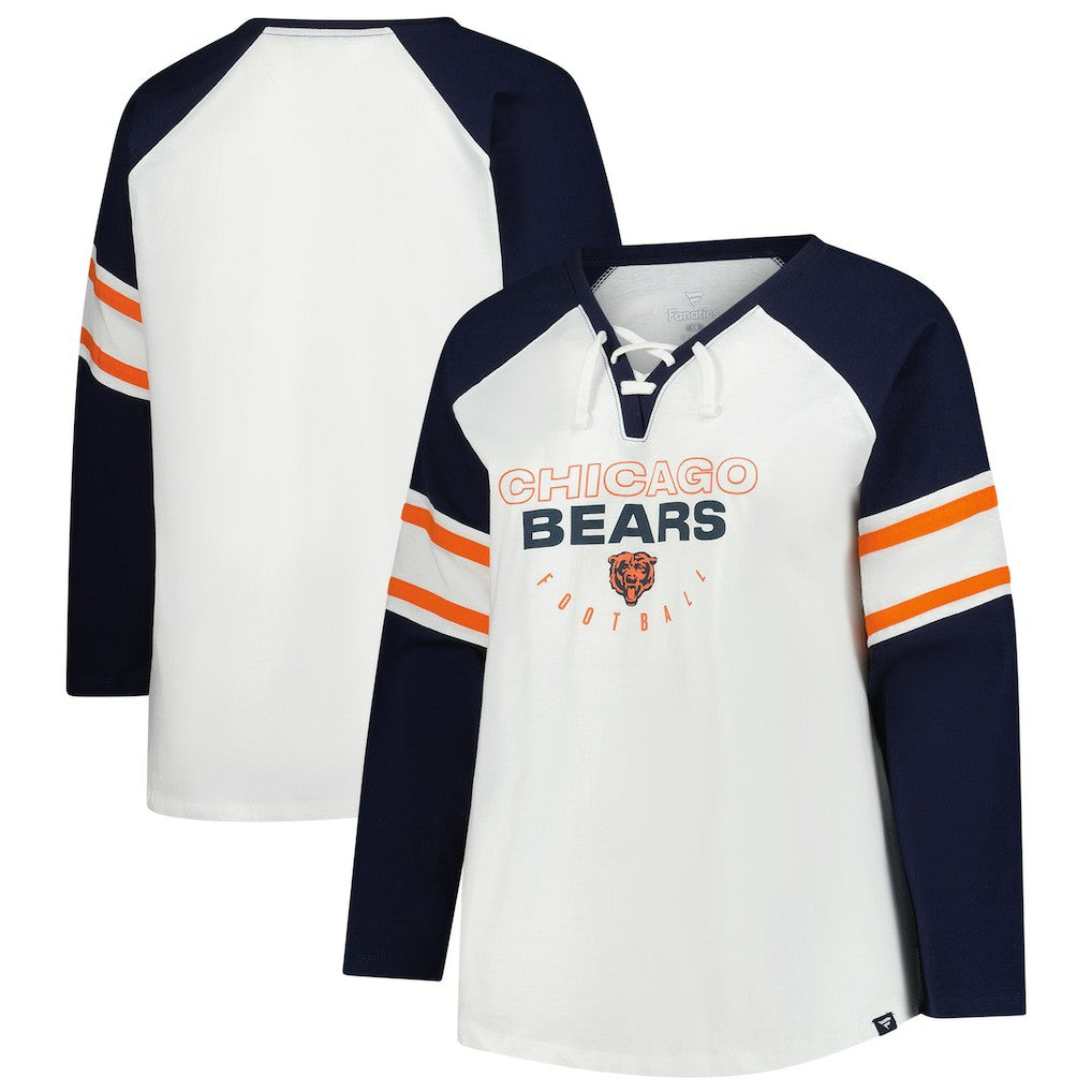 Chicago Bears Women's Plus Size Redzone Lace Up Long Sleeve T-Shirt | NFL Near me