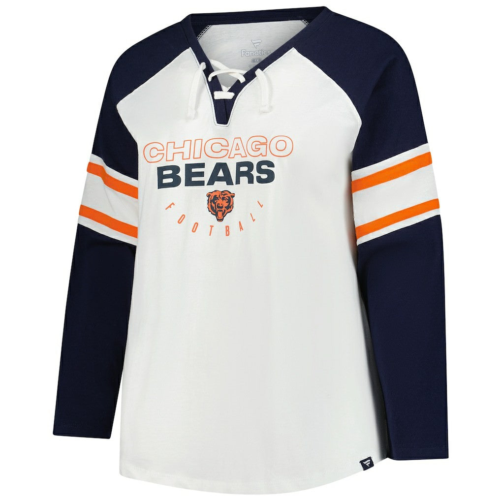 Chicago Bears Women's Plus Size Redzone Lace Up Long Sleeve T-Shirt | NFL Near me