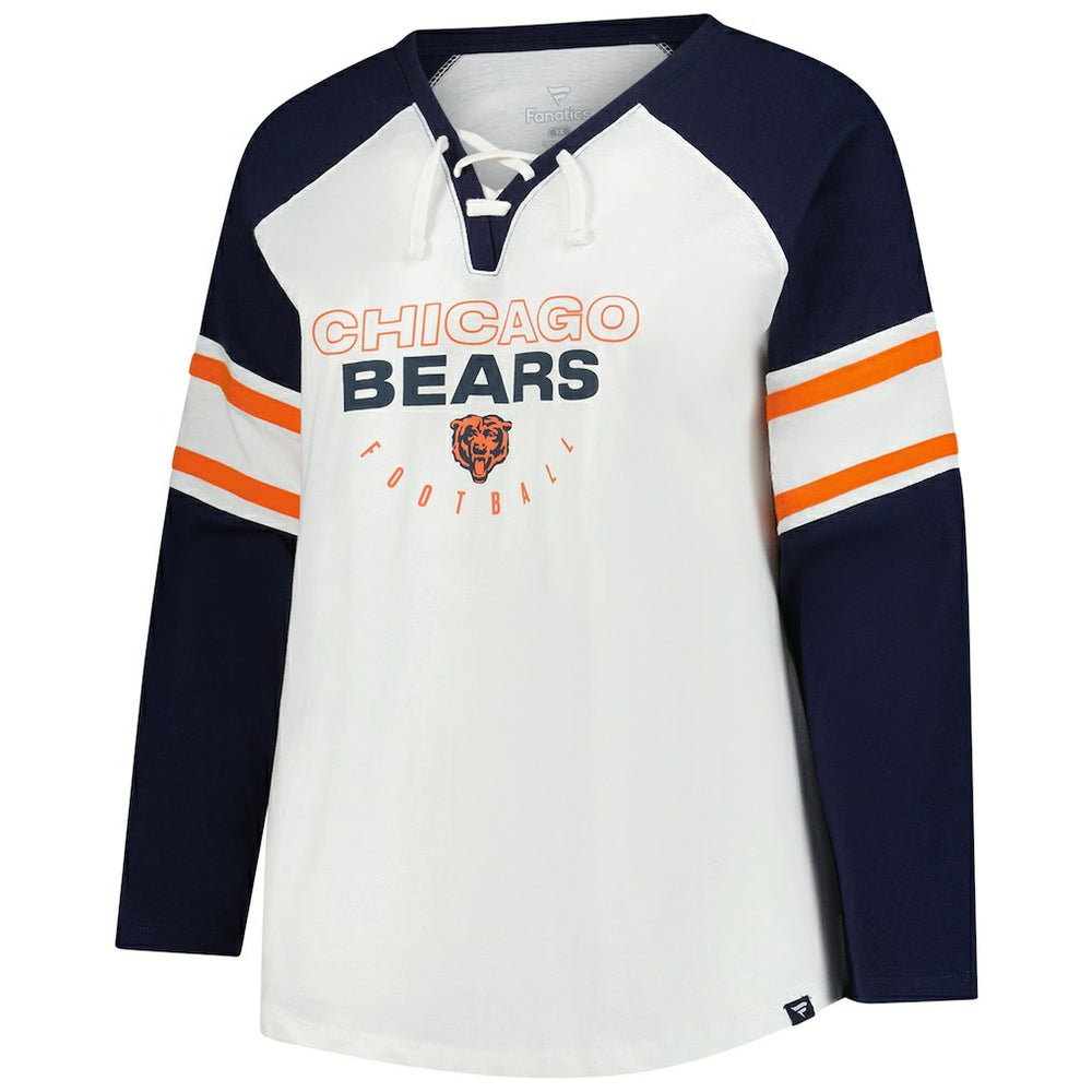 Chicago Bears Women's Plus Size Redzone Lace Up Long Sleeve T-Shirt | NFL Near me