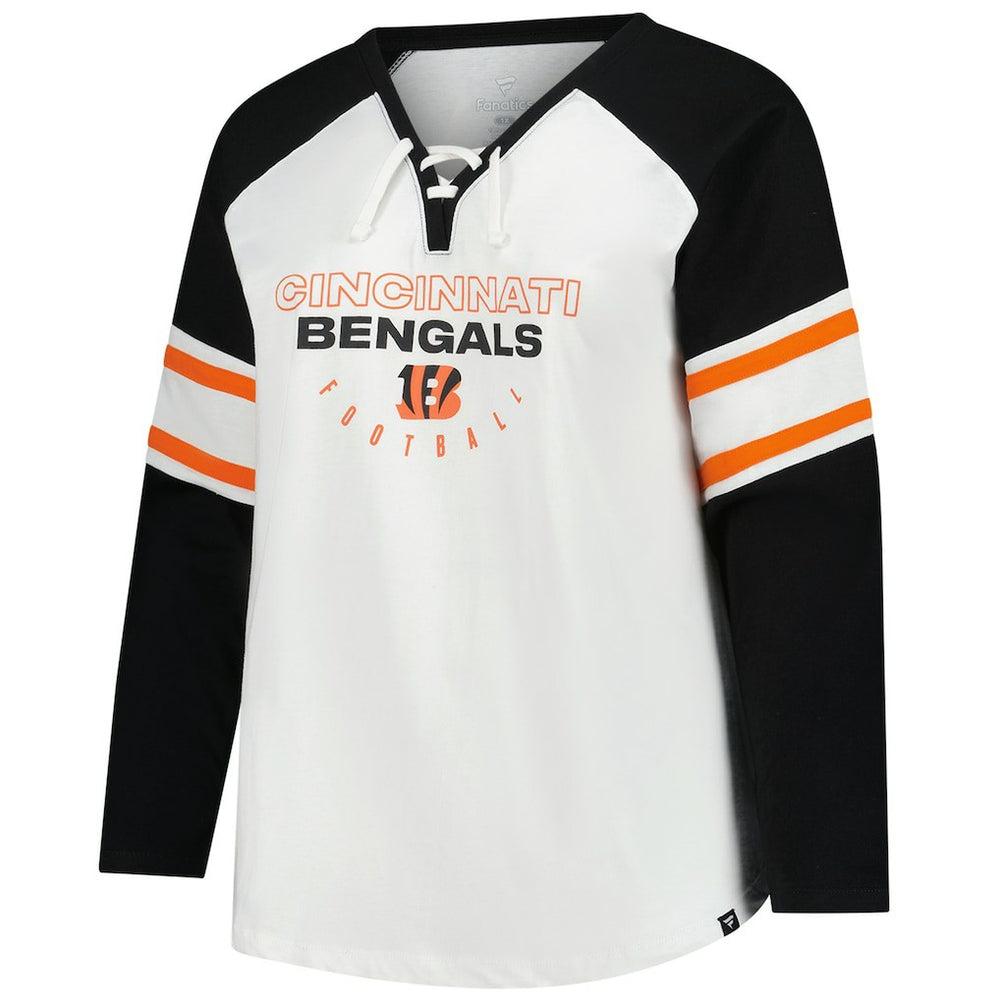 Cincinnati Bengals Women's Plus Size Redzone Lace Up Long Sleeve T-Shirt | NFL On sale