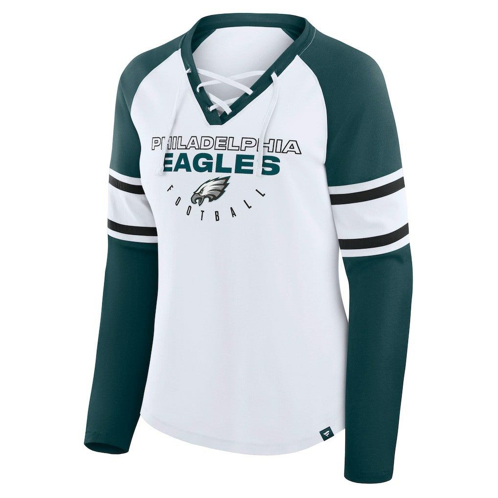 Philadelphia Eagles Women's Plus Size Redzone Lace Up Long Sleeve T-Shirt | NFL Sale