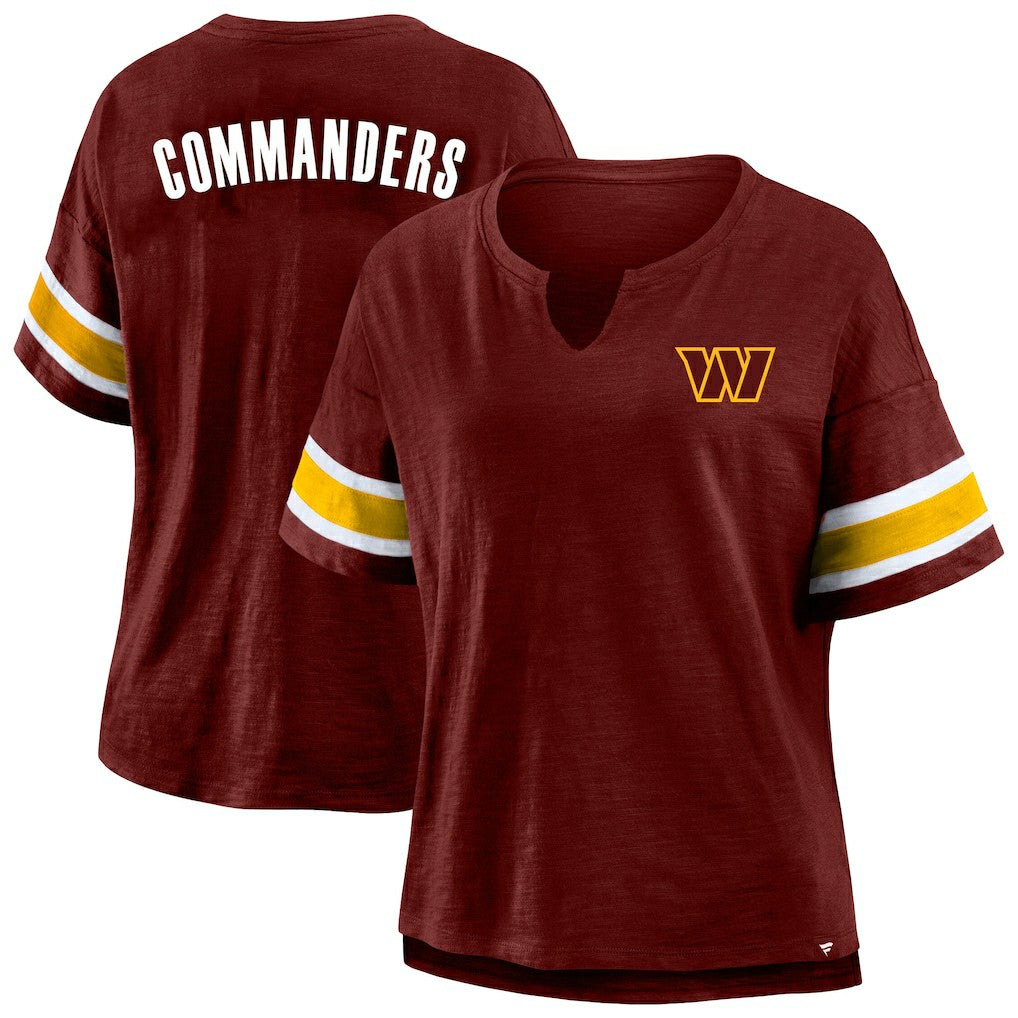 Washington Commanders Women's Plus Size Redzone Notch Neck T-Shirt | NFL On sale
