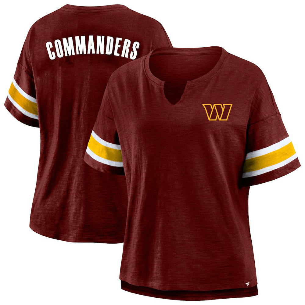 Washington Commanders Women's Plus Size Redzone Notch Neck T-Shirt | NFL On sale