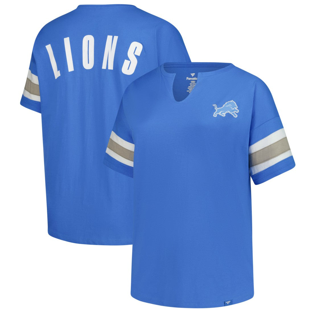 Detroit Lions Women's Plus Size Redzone Notch Neck T-Shirt | NFL Hot