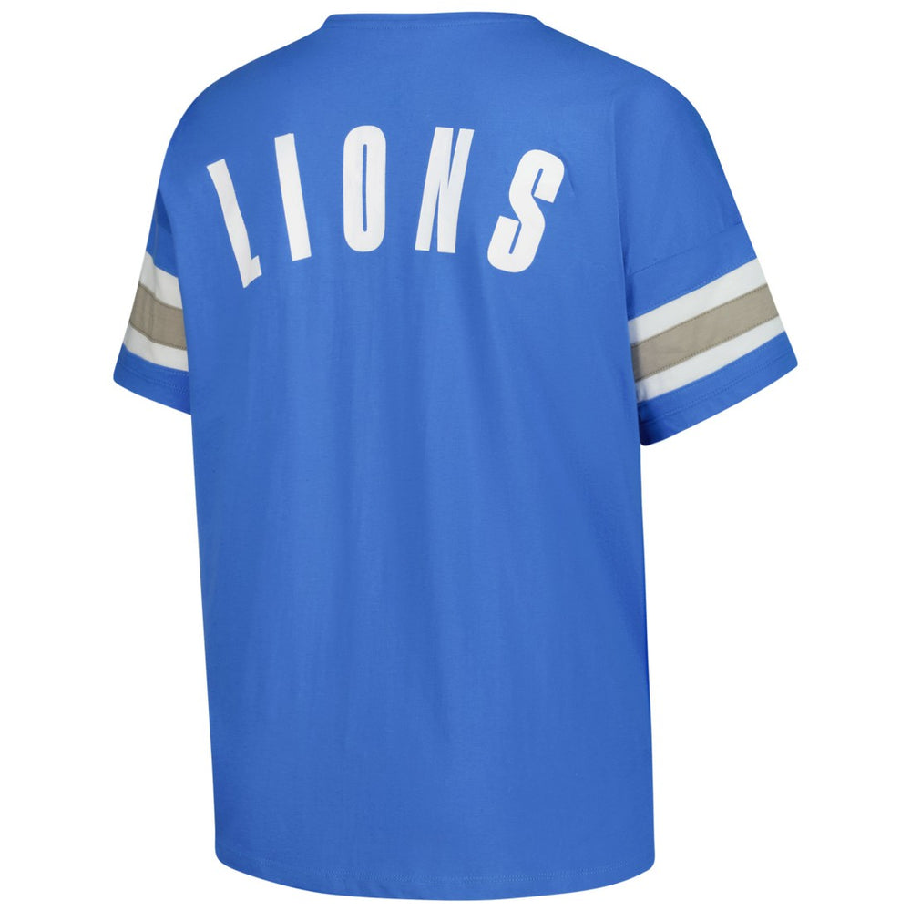 Detroit Lions Women's Plus Size Redzone Notch Neck T-Shirt | NFL Hot