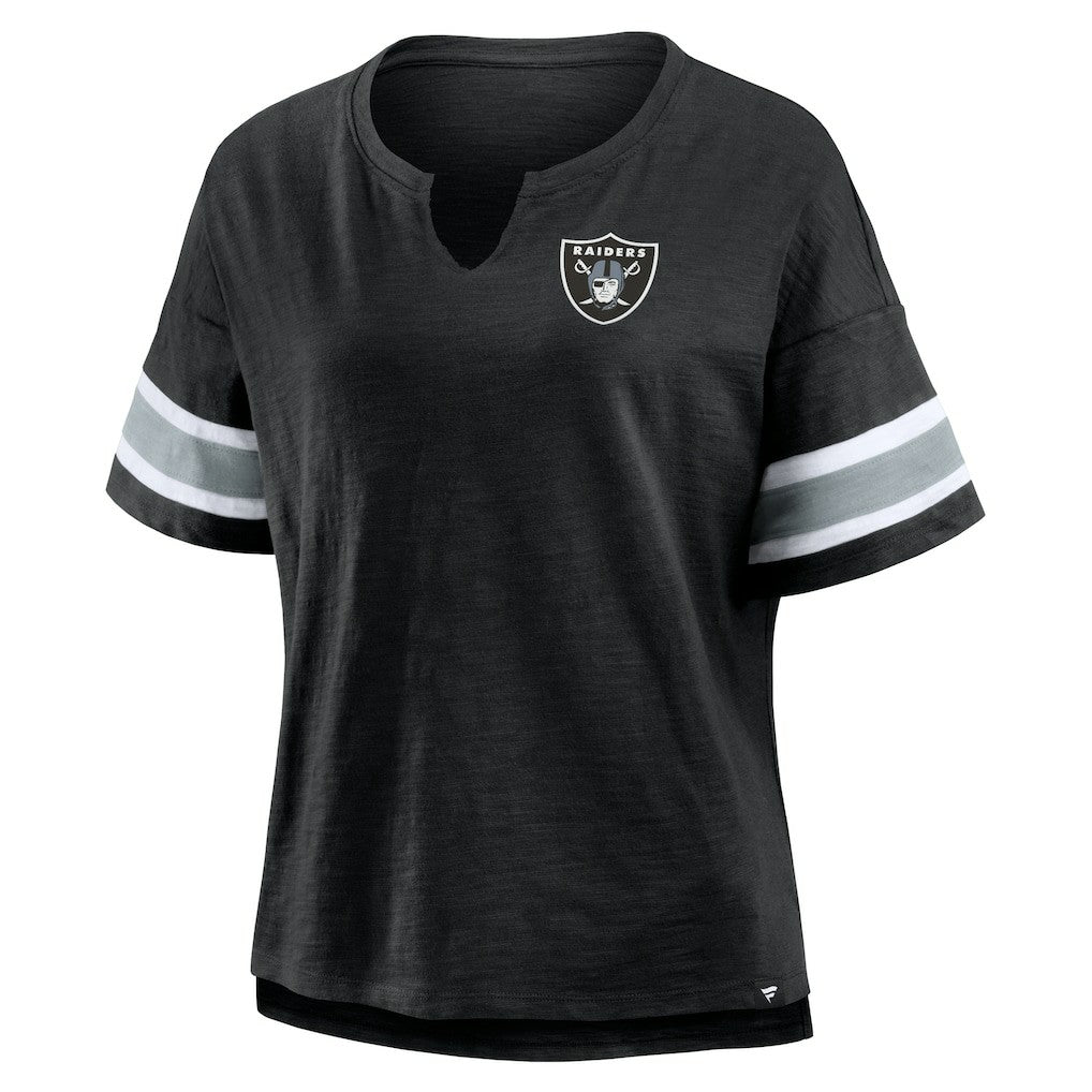 Las Vegas Raiders Women's Plus Size Redzone Notch Neck T-Shirt | NFL New