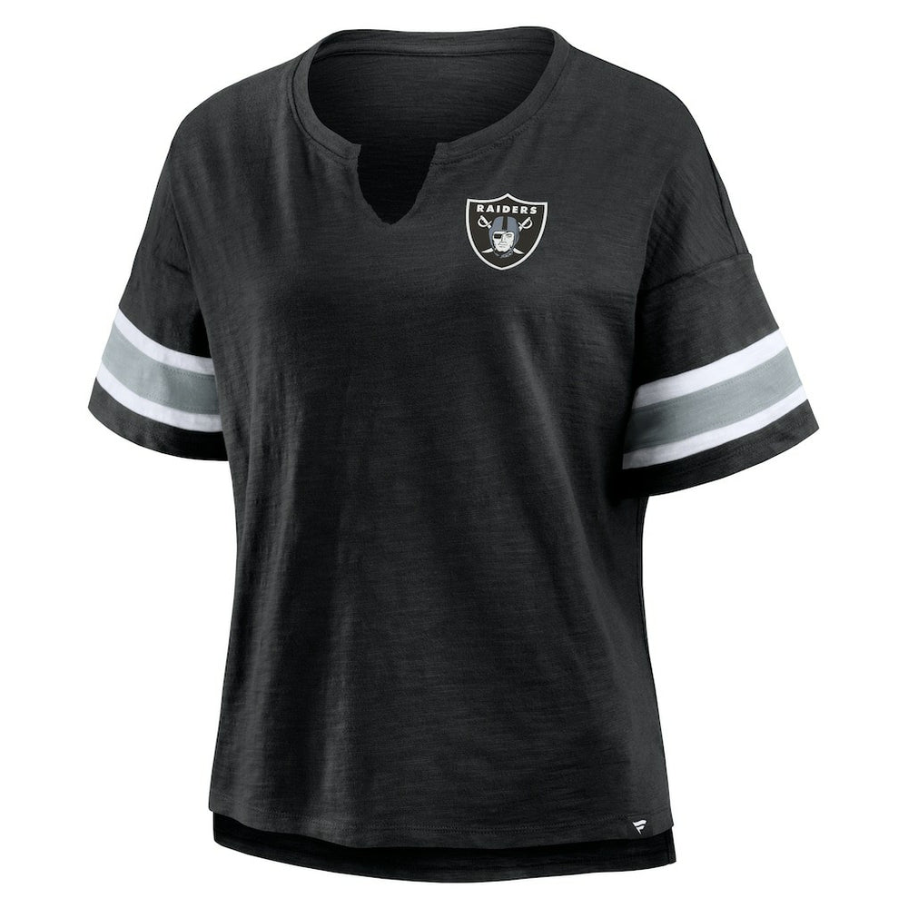 Las Vegas Raiders Women's Plus Size Redzone Notch Neck T-Shirt | NFL New