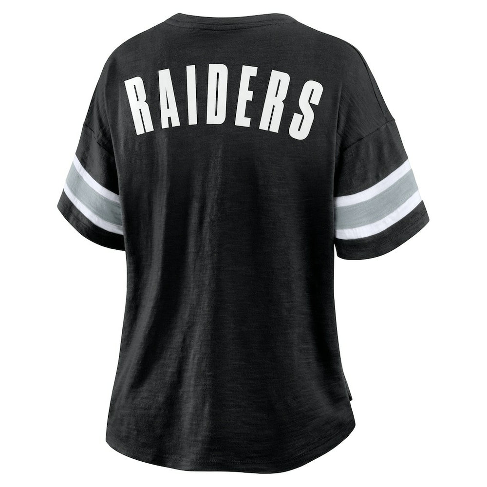 Las Vegas Raiders Women's Plus Size Redzone Notch Neck T-Shirt | NFL New