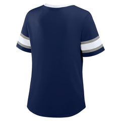Dallas Cowboys Women's Plus Size Red Zone Athena Lace-Up V-Notch Neck T-Shirt | NFL New
