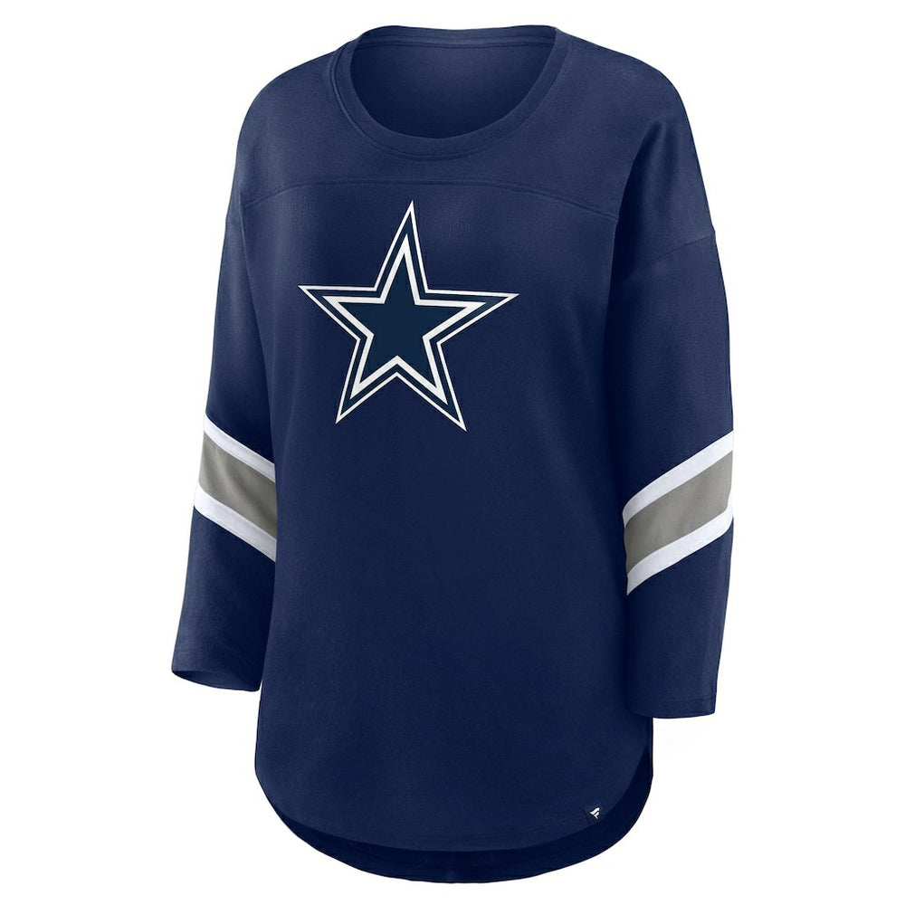 Dallas Cowboys Women's Plus Size Redzone 3/4-Sleeve Scoop Neck T-Shirt | NFL Hot