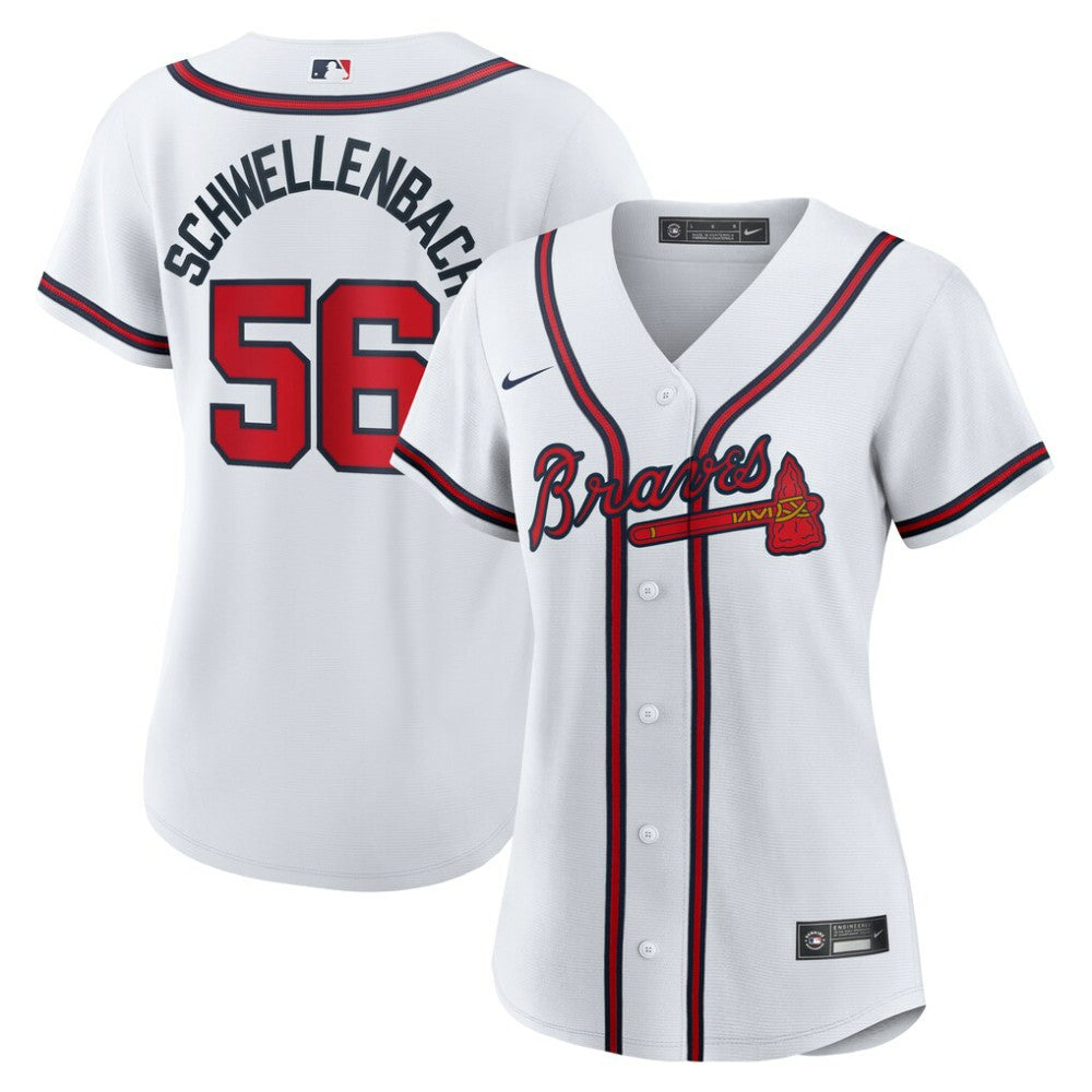 Spencer Schwellenbach Atlanta Braves Nike Women's Home Replica Jersey - MLB Jerseys