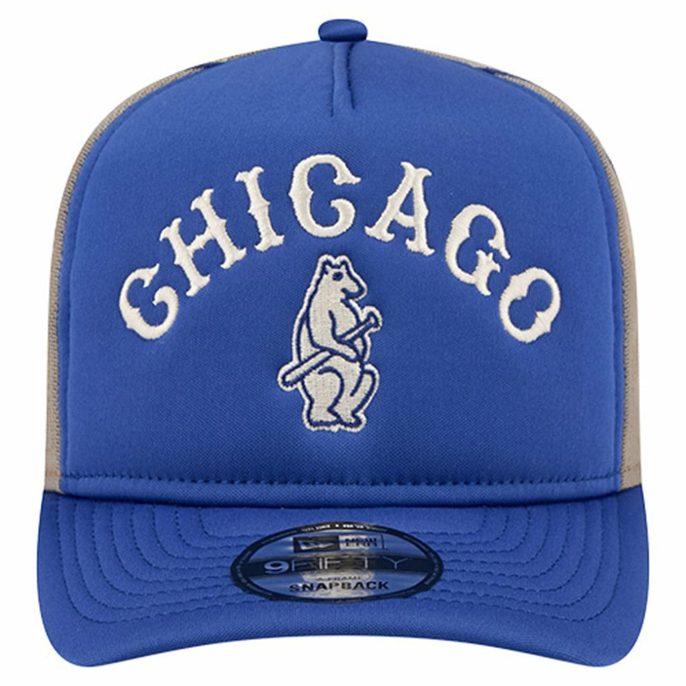 Chicago Cubs New Era Vintage Arched Foam Front 9FIFTY A-Frame Adjustable Trucker Hat - MLB Hats