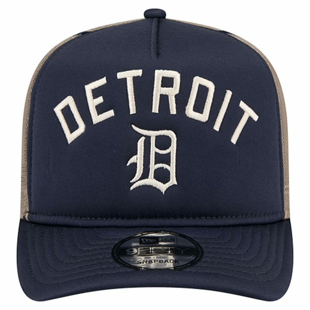Detroit Tigers New Era Vintage Arched Foam Front 9FIFTY A-Frame Adjustable Trucker Hat - MLB Hats