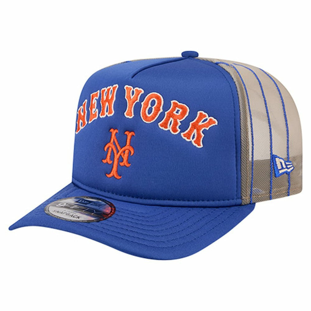 New York Mets New Era Vintage Arched Foam Front 9FIFTY A-Frame Adjustable Trucker Hat - MLB Hats