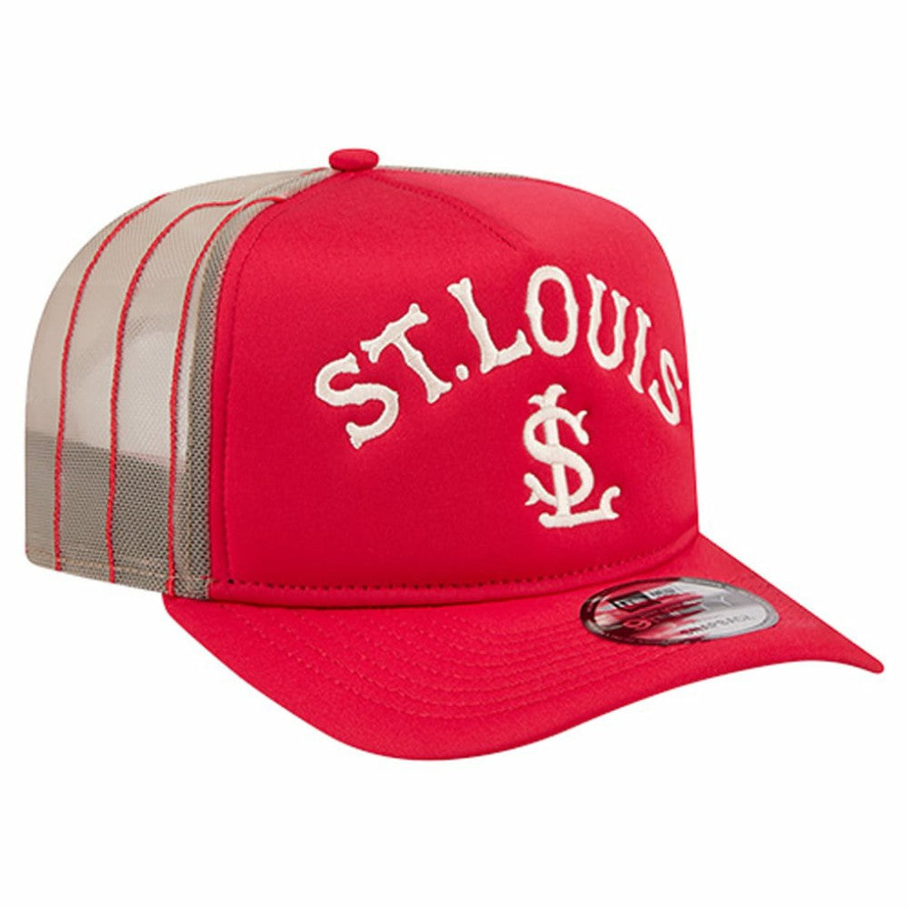 St. Louis Cardinals New Era Vintage Arched Foam Front 9FIFTY A-Frame Adjustable Trucker Hat - MLB Hats