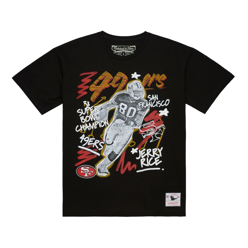San Francisco 49ers Jerry Rice  Chalked Up Player Graphic T-Shirt | NFL Hot