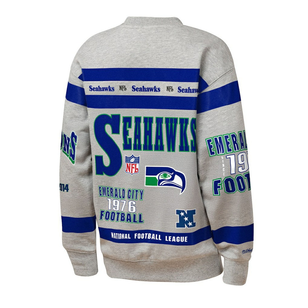 Seattle Seahawks Youth Throwback All-Over Print Fleece Sweatshirt | NFL Outlet
