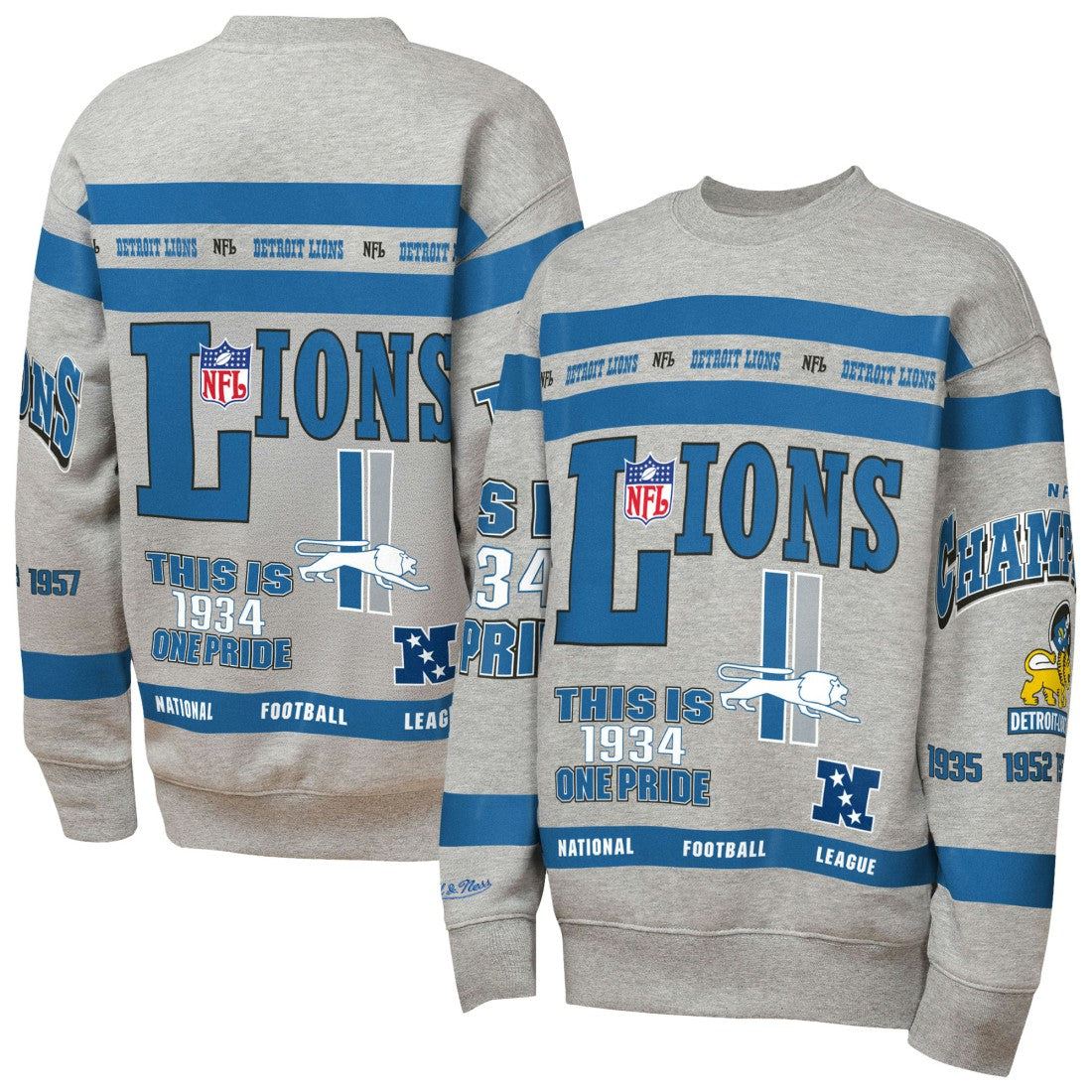 Detroit Lions Youth Throwback All-Over Print Fleece Sweatshirt | NFL Online