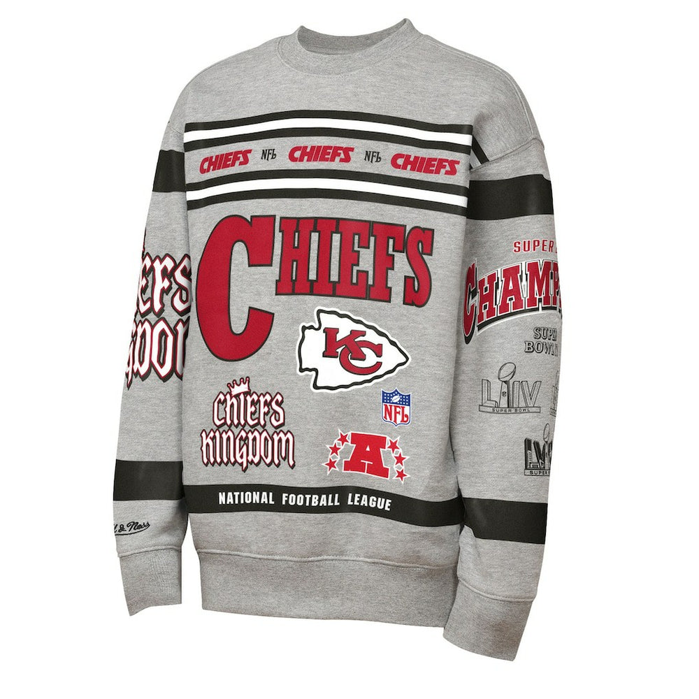 Kansas City Chiefs Youth Throwback All-Over Print Fleece Sweatshirt | NFL Hot