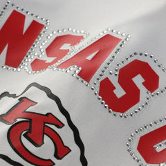 Kansas City Chiefs Patrick Mahomes  Women's Plus Size Bling V-Neck T-Shirt | NFL Discount