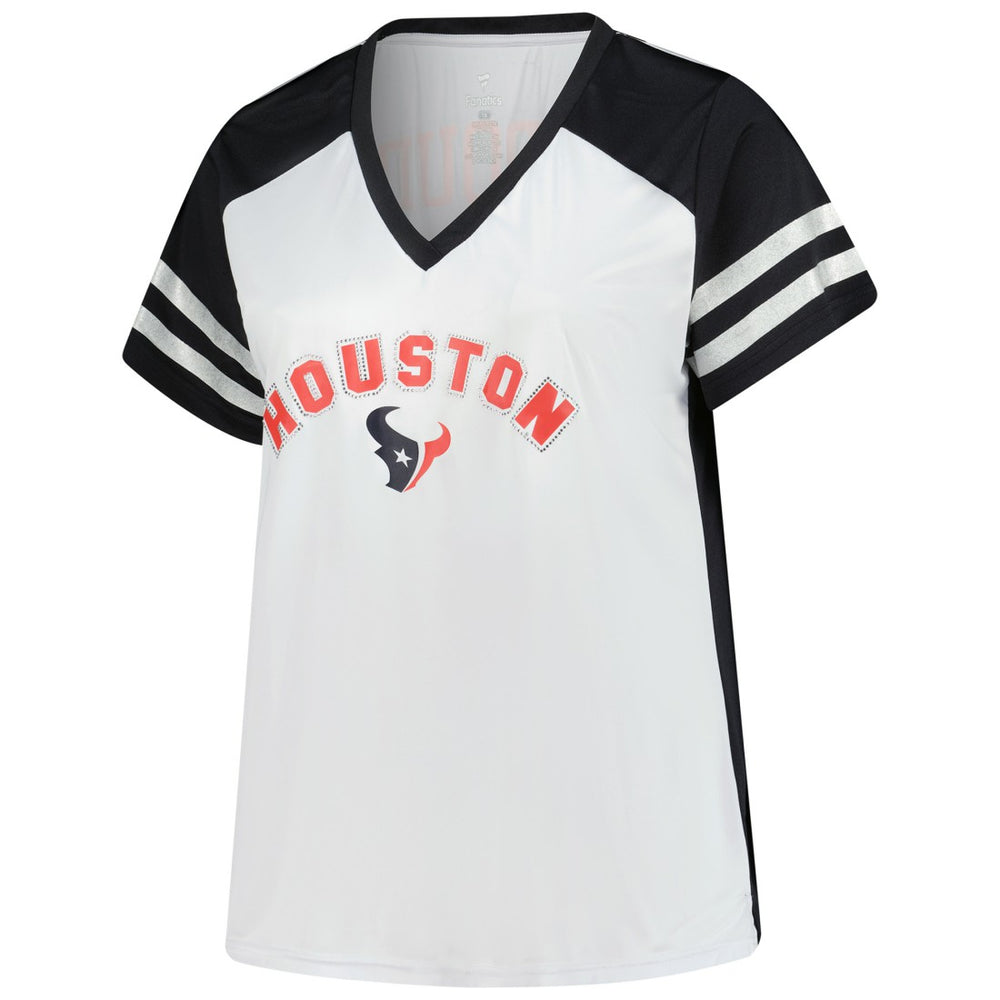 Houston Texans C.J. Stroud  Women's Plus Size Bling V-Neck T-Shirt | NFL Near me