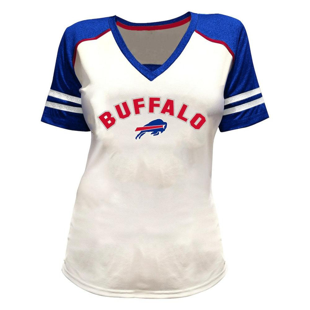Buffalo Bills Josh Allen  Women's Plus Size Bling V-Neck T-Shirt | NFL Sale
