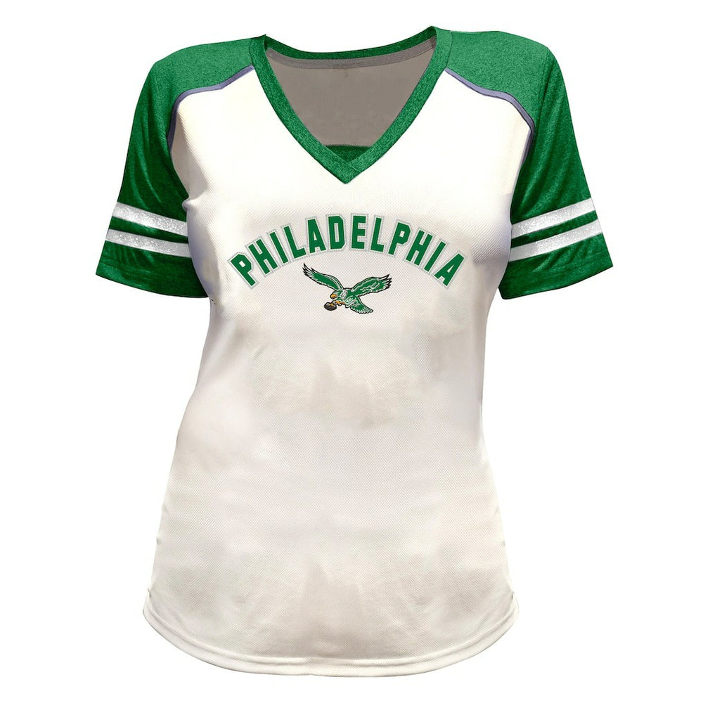 Philadelphia Eagles Saquon Barkley  Women's Plus Size Bling V-Neck T-Shirt | NFL US
