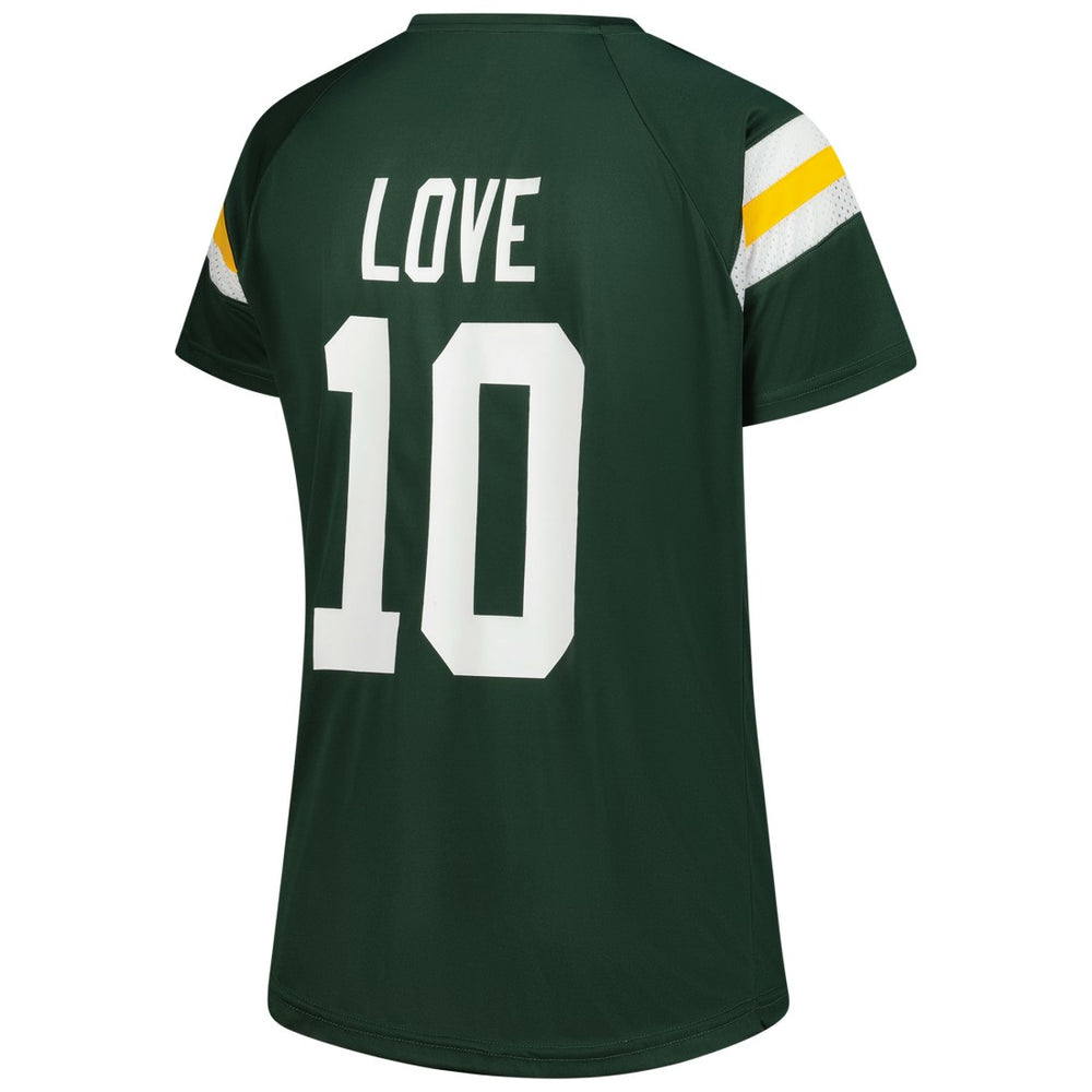 Green Bay Packers Jordan Love  Women's Plus Size Name & Number Raglan Lace V-Neck T-Shirt | NFL Near me