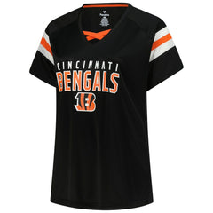 Cincinnati Bengals Joe Burrow  Women's Plus Size Name & Number Raglan Lace V-Neck T-Shirt | NFL On sale