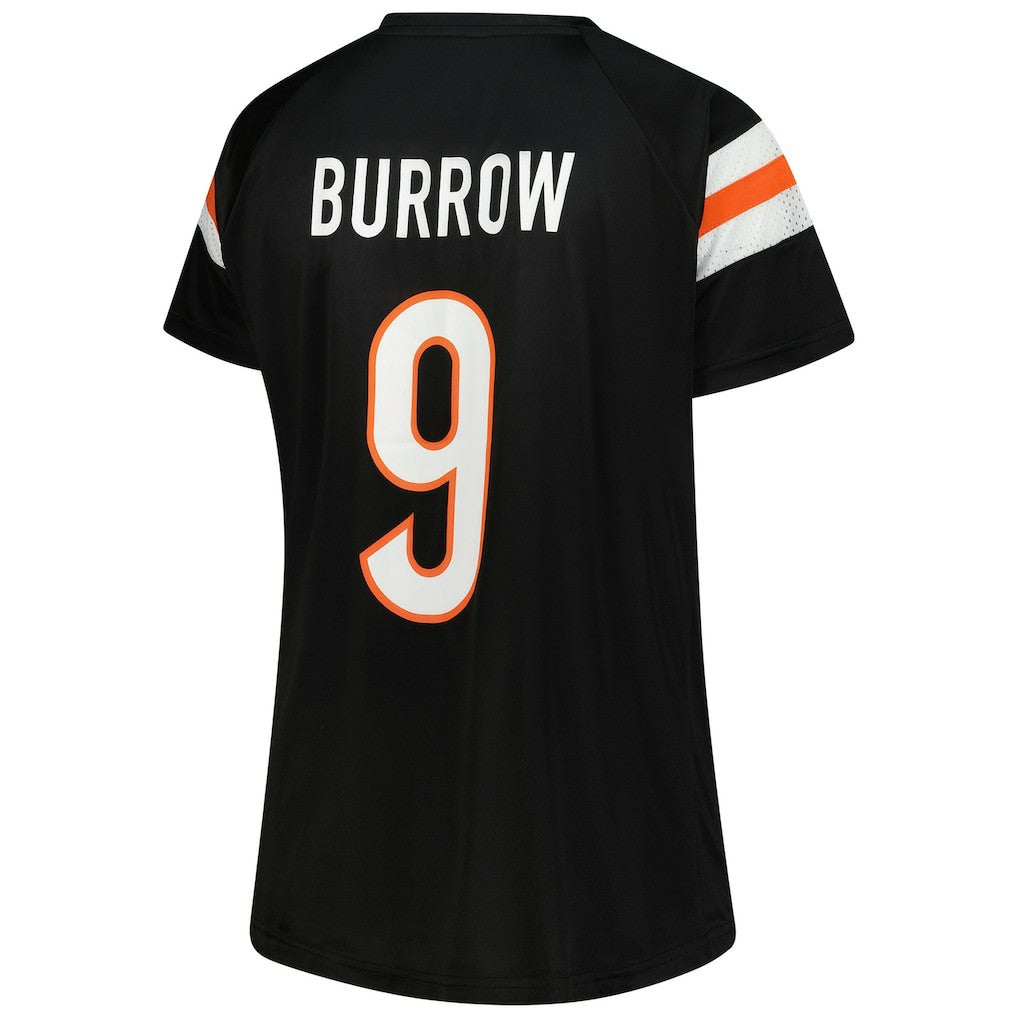Cincinnati Bengals Joe Burrow  Women's Plus Size Name & Number Raglan Lace V-Neck T-Shirt | NFL On sale