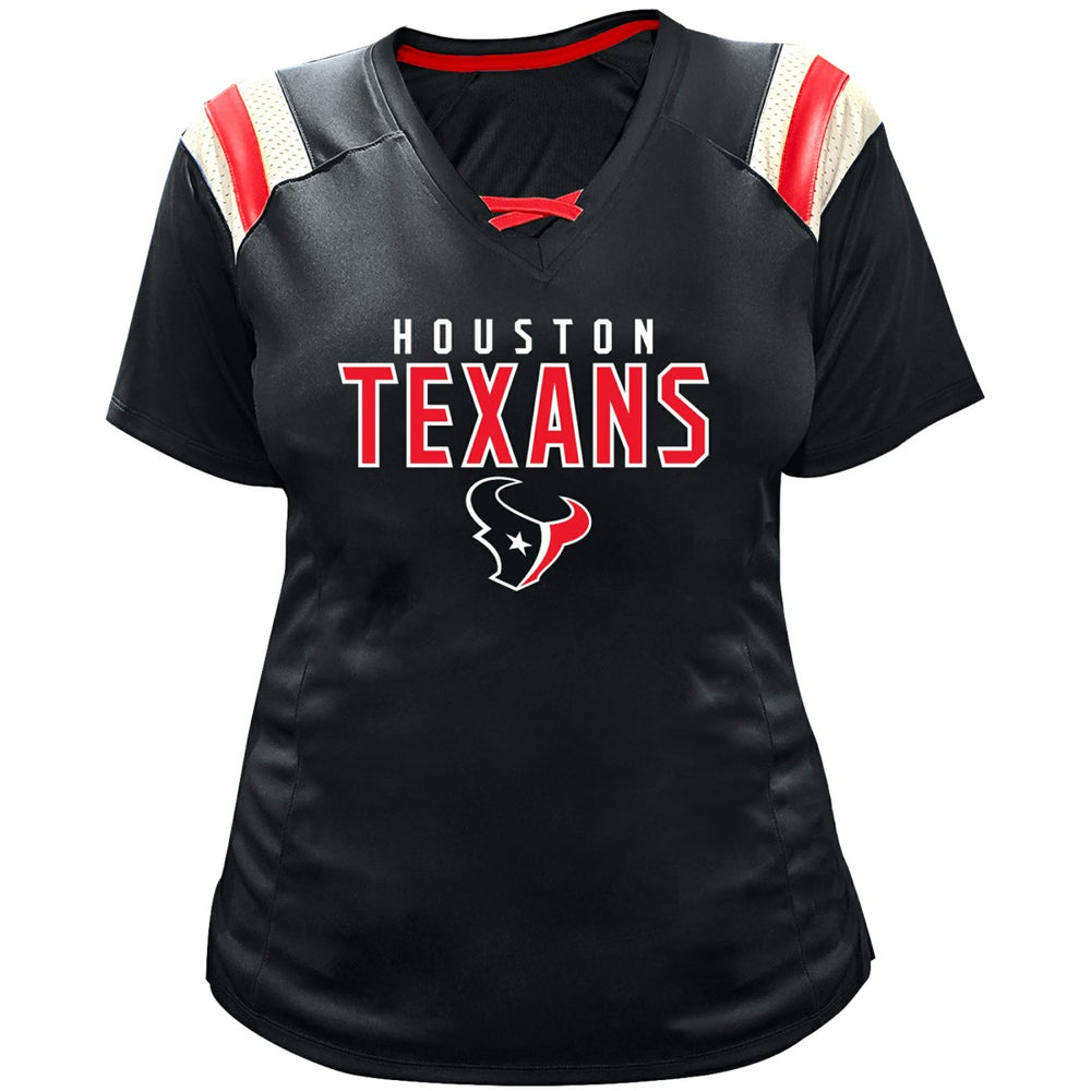 Houston Texans C.J. Stroud  Women's Plus Size Name & Number Raglan Lace V-Neck T-Shirt | NFL Online