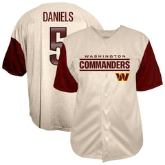 Washington Commanders Jayden Daniels  Big & Tall Baseball Button-Up Shirt | NFL Online