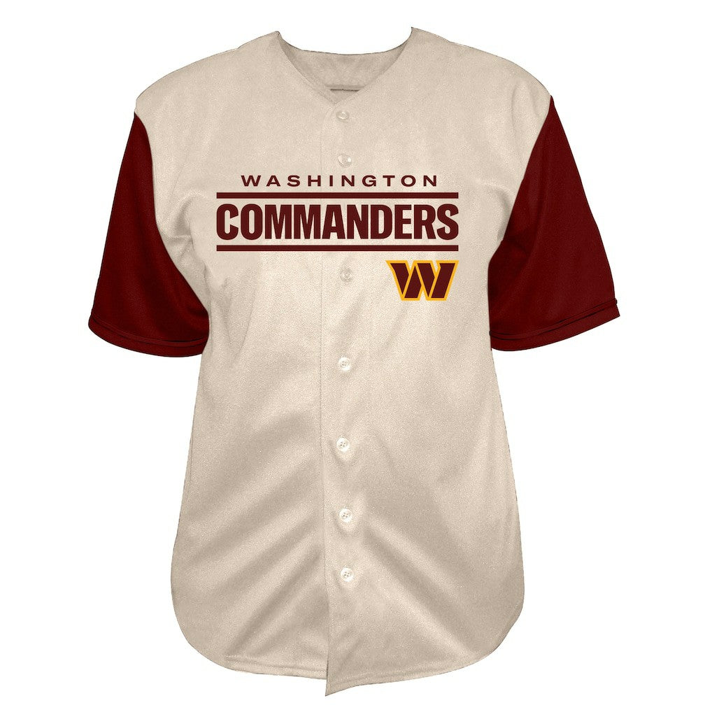 Washington Commanders Jayden Daniels  Big & Tall Baseball Button-Up Shirt | NFL Online