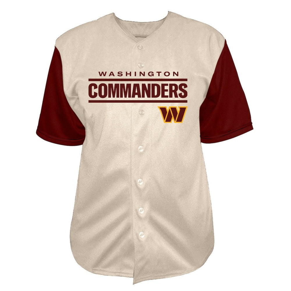 Washington Commanders Jayden Daniels  Big & Tall Baseball Button-Up Shirt | NFL Online