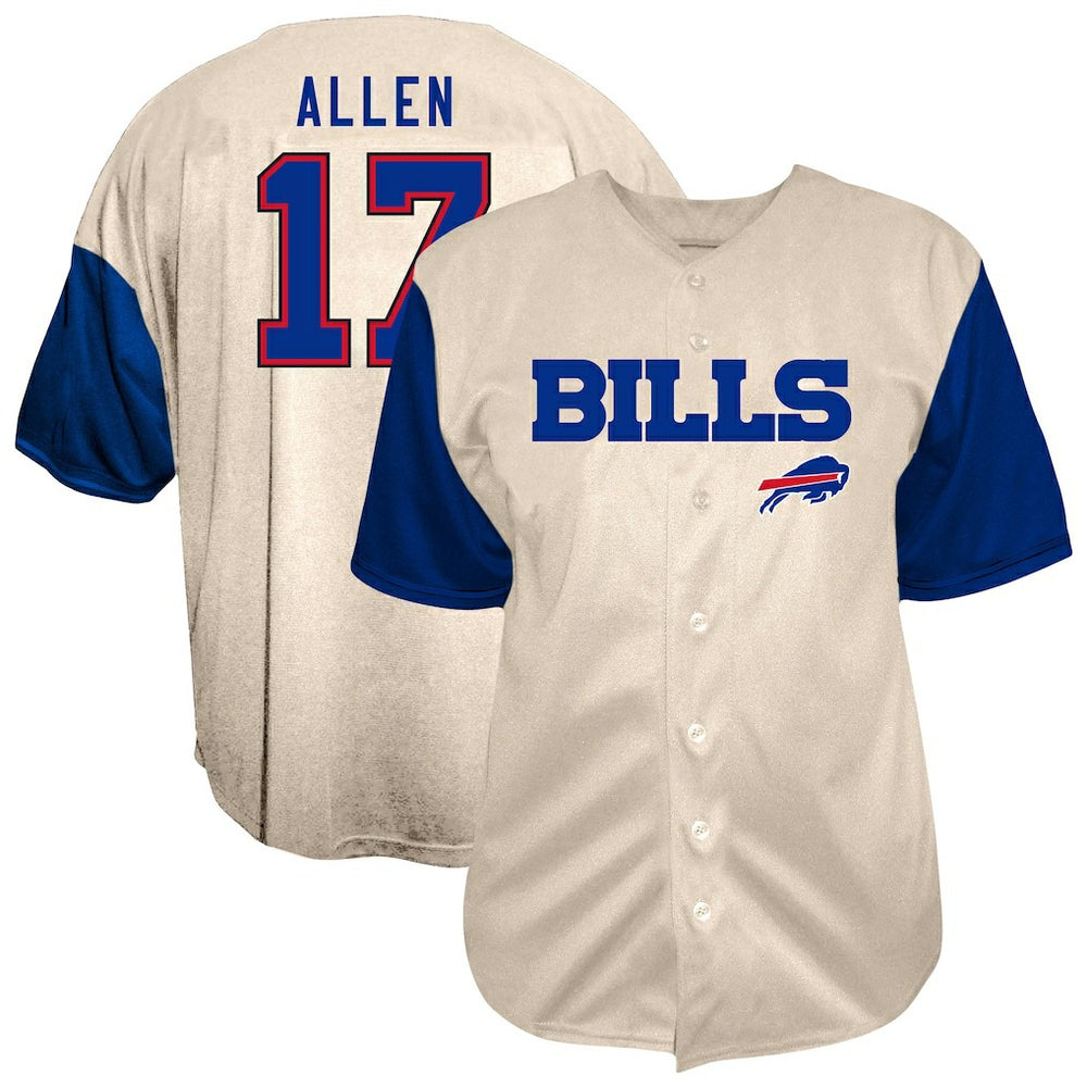 Buffalo Bills Josh Allen  Big & Tall Baseball Button-Up Shirt | NFL US
